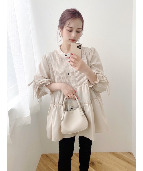 JUMELLE(ジュメロ)の「ティアードリボンブラウス(シャツ/ブラウス・レディース・ベージュ・FREE)」の18枚目の写真