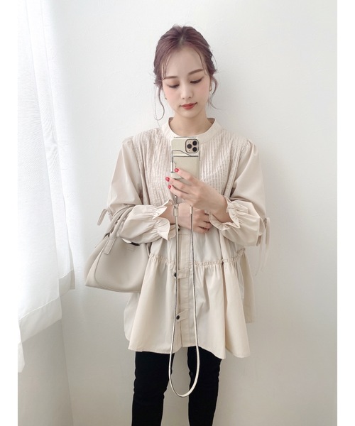 JUMELLE(ジュメロ)の「ティアードリボンブラウス(シャツ/ブラウス・レディース・ベージュ・FREE)」の9枚目の写真