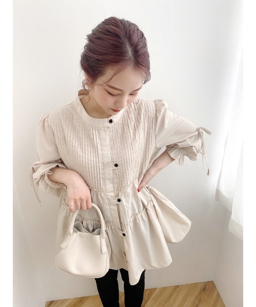 JUMELLE(ジュメロ)の「ティアードリボンブラウス(シャツ/ブラウス・レディース・ベージュ・FREE)」の15枚目の写真