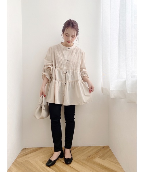 JUMELLE(ジュメロ)の「ティアードリボンブラウス(シャツ/ブラウス・レディース・ベージュ・FREE)」の16枚目の写真