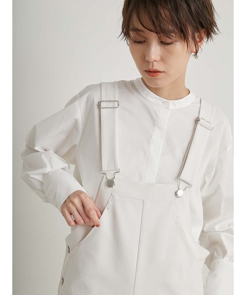 emmi(エミ)の「【emmi atelier】ストレッチサロペット(サロペット/オーバーオール・レディース・ホワイト/ブラック・1/0)」の15枚目の写真