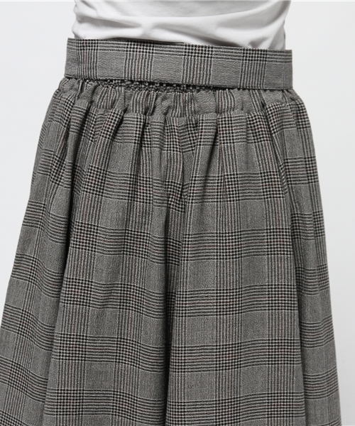 axes femme（アクシーズファム）の「チェックイレヘムロングスカート（スカート・レディース・ワイン/ブラウン/グレー・MEDIUM）」の8枚目の写真