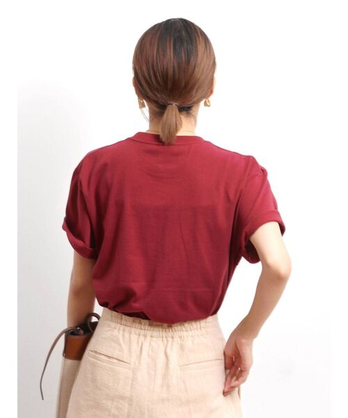 Ungrid(アングリッド)の「カレッジロゴTee(Tシャツ/カットソー・レディース・オフホワイト/ライトグレー/ボルドー・FREE)」の14枚目の写真