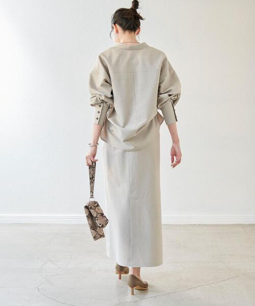 green label relaxing（グリーンレーベルリラクシング）の「コットニー スキッパー ブラウス（シャツ/ブラウス・レディース・ネイビー/ライム/ナチュラル・FREE）」の8枚目の写真