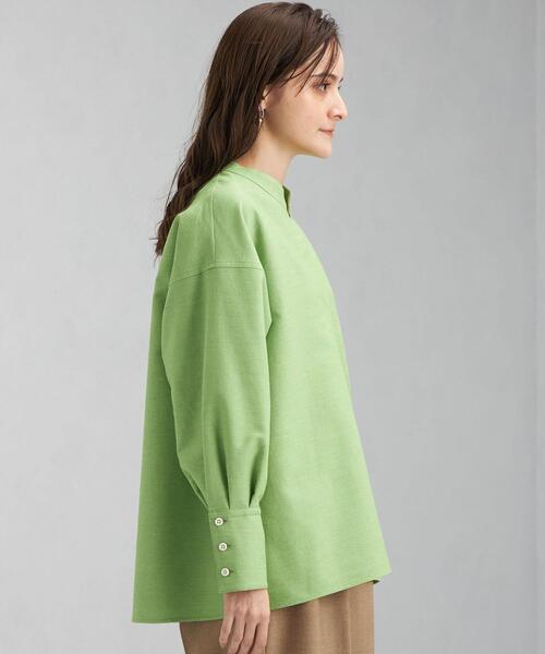 green label relaxing（グリーンレーベルリラクシング）の「コットニー スキッパー ブラウス（シャツ/ブラウス・レディース・ネイビー/ライム/ナチュラル・FREE）」の10枚目の写真