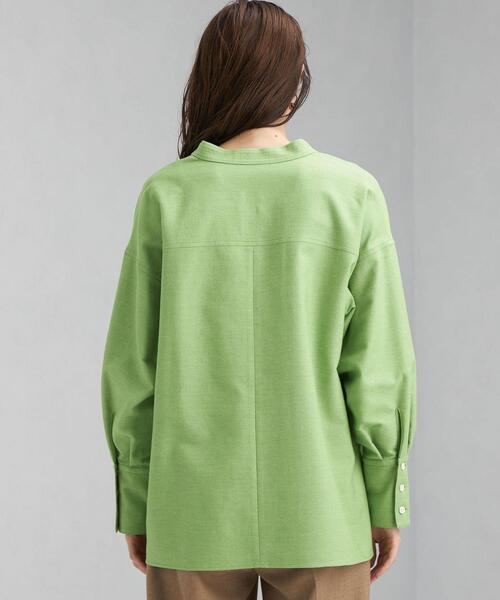 green label relaxing（グリーンレーベルリラクシング）の「コットニー スキッパー ブラウス（シャツ/ブラウス・レディース・ネイビー/ライム/ナチュラル・FREE）」の11枚目の写真