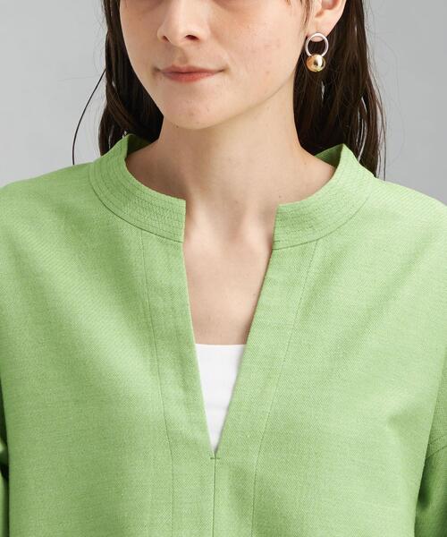 green label relaxing（グリーンレーベルリラクシング）の「コットニー スキッパー ブラウス（シャツ/ブラウス・レディース・ネイビー/ライム/ナチュラル・FREE）」の12枚目の写真