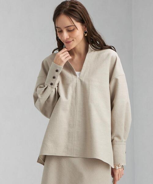 green label relaxing（グリーンレーベルリラクシング）の「コットニー スキッパー ブラウス（シャツ/ブラウス・レディース・ネイビー/ライム/ナチュラル・FREE）」の18枚目の写真