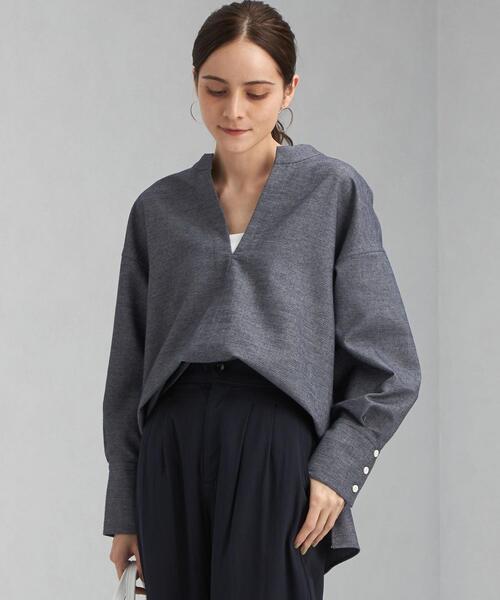 green label relaxing（グリーンレーベルリラクシング）の「コットニー スキッパー ブラウス（シャツ/ブラウス・レディース・ネイビー/ライム/ナチュラル・FREE）」の22枚目の写真