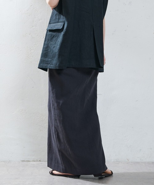 SHENERY（シーナリー）の「リネン混タイトマキシスカート（スカート・レディース・ブラック/ベージュ・36/38）」の5枚目の写真