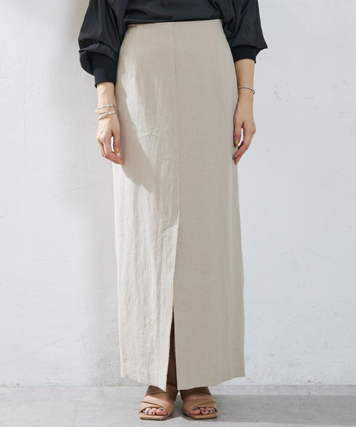 SHENERY（シーナリー）の「リネン混タイトマキシスカート（スカート・レディース・ブラック/ベージュ・36/38）」の20枚目の写真