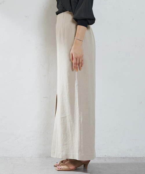 SHENERY（シーナリー）の「リネン混タイトマキシスカート（スカート・レディース・ブラック/ベージュ・36/38）」の21枚目の写真