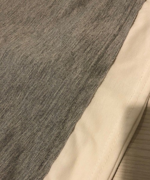 meJane（ミージェーン）の「ヘンリーネックドッキングロングTシャツ（Tシャツ/カットソー・レディース・ブラック/グレー・FREE）」の3枚目の写真