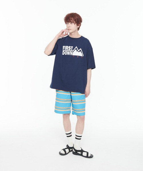 FIRST DOWN（ファーストダウン）の「FD USA ショートスリーブ TEE コットン ジャージ（Tシャツ/カットソー・メンズ・ホワイト/ブラック/ネイビー/レッド/ライトカーキ・S/M/L/XL）」の19枚目の写真