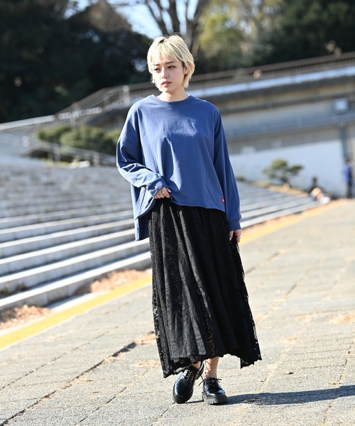 Dickies（ディッキーズ）の「Dickies ディッキーズ バックプリントワイドロングスリーブTシャツ（Tシャツ/カットソー・レディース・ホワイト/イエロー/ブルー・フリー）」の10枚目の写真