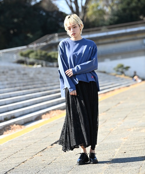 Dickies（ディッキーズ）の「Dickies ディッキーズ バックプリントワイドロングスリーブTシャツ（Tシャツ/カットソー・レディース・ホワイト/イエロー/ブルー・フリー）」の11枚目の写真