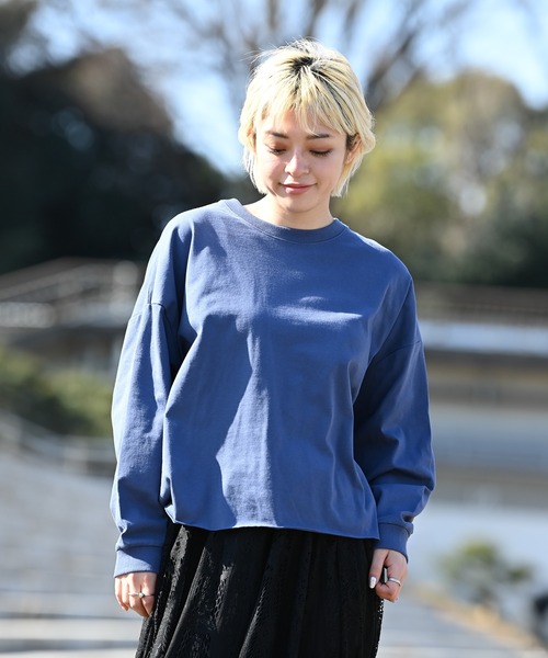 Dickies（ディッキーズ）の「Dickies ディッキーズ バックプリントワイドロングスリーブTシャツ（Tシャツ/カットソー・レディース・ホワイト/イエロー/ブルー・フリー）」の12枚目の写真