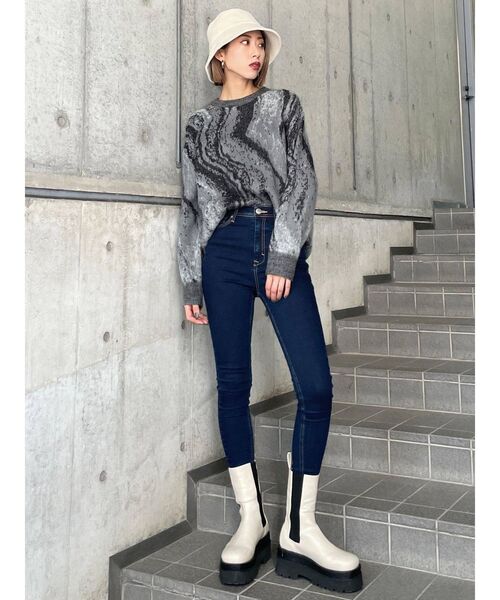 EMODA（エモダ）の「ワイドブリムバケットハット（ハット・レディース・ブラック/アイボリー・FREE）」の14枚目の写真