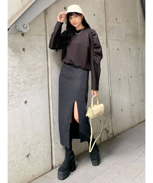 EMODA（エモダ）の「ワイドブリムバケットハット（ハット・レディース・ブラック/アイボリー・FREE）」の11枚目の写真