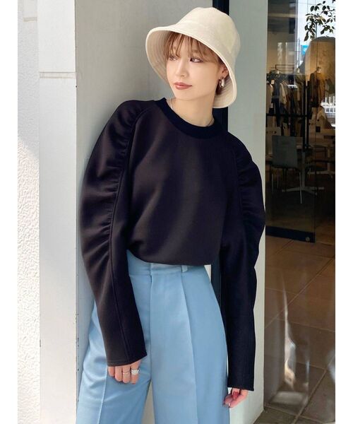 EMODA（エモダ）の「ワイドブリムバケットハット（ハット・レディース・ブラック/アイボリー・FREE）」の10枚目の写真