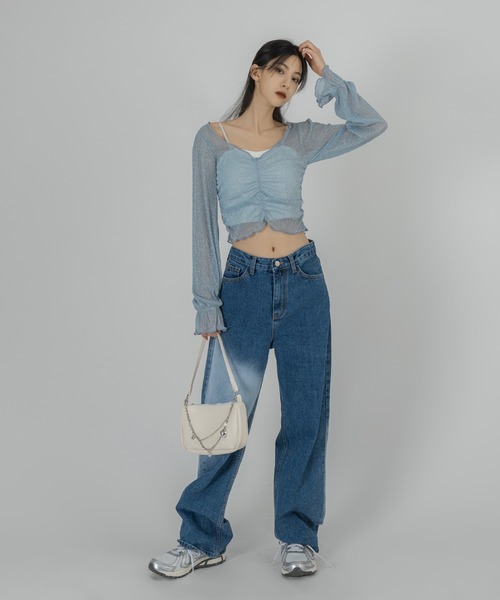 FOLLOWIN（フォロウィン）の「レースポイントキャミソール（キャミソール・レディース・アイボリー/ブラック/ブラウン・FREE）」の4枚目の写真