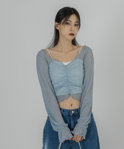 FOLLOWIN（フォロウィン）の「レースポイントキャミソール（キャミソール・レディース・アイボリー/ブラック/ブラウン・FREE）」の7枚目の写真