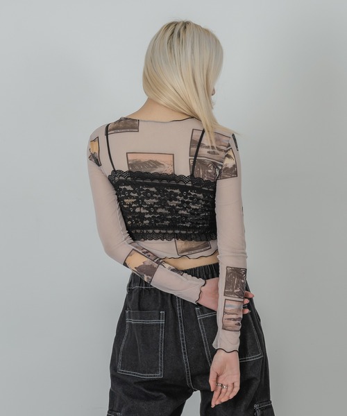 FOLLOWIN（フォロウィン）の「レースポイントキャミソール（キャミソール・レディース・アイボリー/ブラック/ブラウン・FREE）」の9枚目の写真