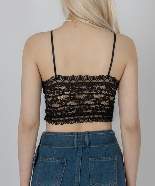 FOLLOWIN（フォロウィン）の「レースポイントキャミソール（キャミソール・レディース・アイボリー/ブラック/ブラウン・FREE）」の13枚目の写真