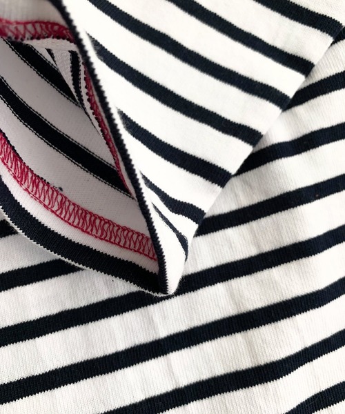 Q(キュー)の「ヘビーウェイトボーダーロンT(Tシャツ/カットソー・レディース・ネイビー系・MEDIUM)」の6枚目の写真