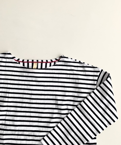 Q(キュー)の「ヘビーウェイトボーダーロンT(Tシャツ/カットソー・レディース・ネイビー系・MEDIUM)」の5枚目の写真