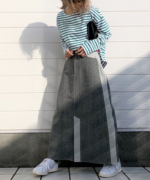 Q(キュー)の「ヘビーウェイトボーダーロンT(Tシャツ/カットソー・レディース・ネイビー系・MEDIUM)」の12枚目の写真