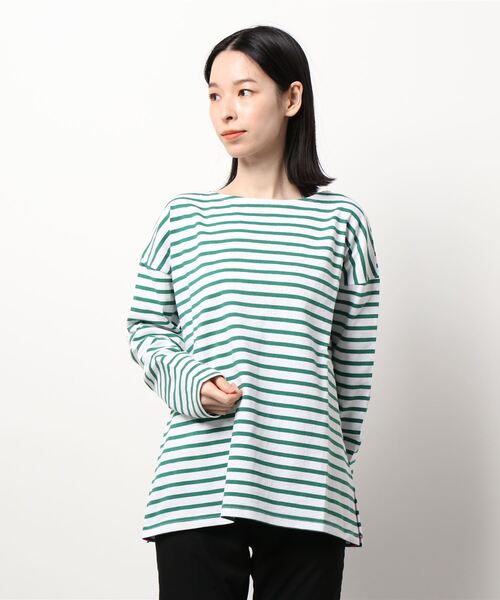 Q(キュー)の「ヘビーウェイトボーダーロンT(Tシャツ/カットソー・レディース・ネイビー系・MEDIUM)」の8枚目の写真