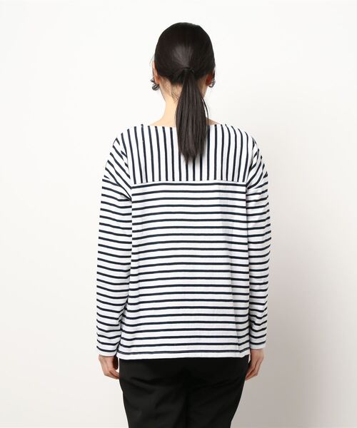 Q(キュー)の「ヘビーウェイトボーダーロンT(Tシャツ/カットソー・レディース・ネイビー系・MEDIUM)」の11枚目の写真