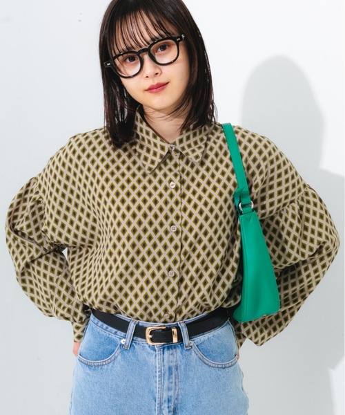 nemne store(ネンネストア)の「アソート柄シャツ(シャツ/ブラウス・レディース・ベージュ/ブルー/グリーン/イエロー/ピンク・フリー)」の2枚目の写真