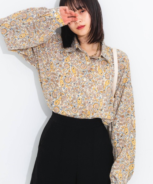 nemne store(ネンネストア)の「アソート柄シャツ(シャツ/ブラウス・レディース・ベージュ/ブルー/グリーン/イエロー/ピンク・フリー)」の4枚目の写真