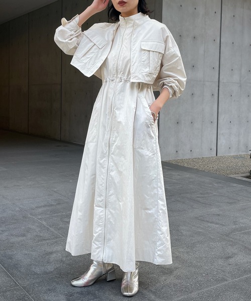 &g'aime(アンジェム)の「【&g'aime】3wayモッズコート(モッズコート・レディース・オフホワイト/ライトグリーン/チャコール・FREE)」の5枚目の写真