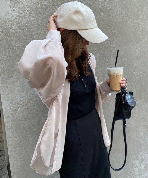 INGNI（イング）の「シアーBIG／シャツ（シャツ/ブラウス・レディース・ピンク/ブルー/アイボリー/ミント/グレー系その他/オレンジ/ピンク系/イエロー/ブルー系3/グリーン/ライトグリーン系/ブラック/パープル・M）」の19枚目の写真