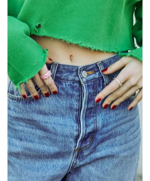 jouetie（ジュエティ）の「クロップドダメージプルオーバー（Tシャツ/カットソー・レディース・オフホワイト/グレー/ブラック/グリーン・MEDIUM）」の21枚目の写真