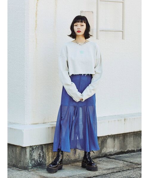 jouetie（ジュエティ）の「クロップドダメージプルオーバー（Tシャツ/カットソー・レディース・オフホワイト/グレー/ブラック/グリーン・MEDIUM）」の12枚目の写真