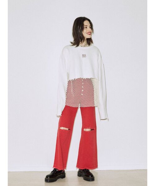 jouetie（ジュエティ）の「クロップドダメージプルオーバー（Tシャツ/カットソー・レディース・オフホワイト/グレー/ブラック/グリーン・MEDIUM）」の10枚目の写真