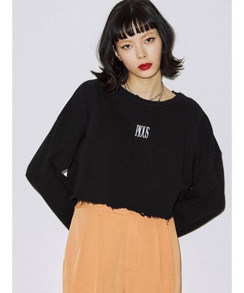 jouetie（ジュエティ）の「クロップドダメージプルオーバー（Tシャツ/カットソー・レディース・オフホワイト/グレー/ブラック/グリーン・MEDIUM）」の13枚目の写真