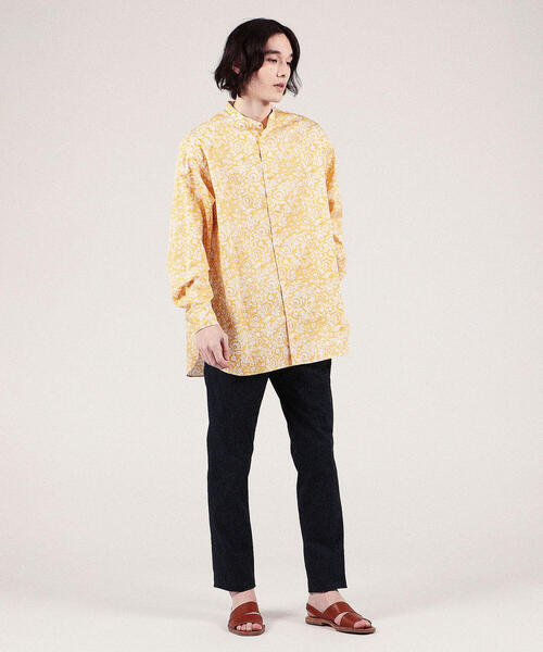 SOULEIADO（ソレイアード）の「コットンプリント バンドカラーシャツ（シャツ/ブラウス・メンズ・ブラック系その他/ベージュ系その他/イエロー系その他2・FREE）」の10枚目の写真