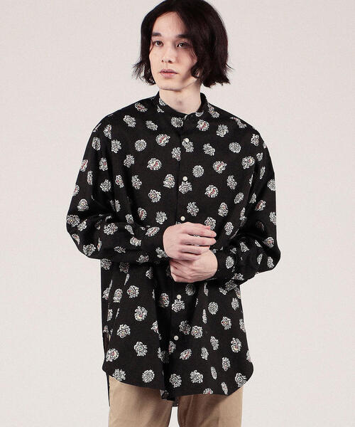 SOULEIADO（ソレイアード）の「コットンプリント バンドカラーシャツ（シャツ/ブラウス・メンズ・ブラック系その他/ベージュ系その他/イエロー系その他2・FREE）」の13枚目の写真