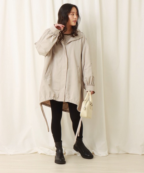 libelle more（リベル モア）の「撥水ミリタリーコート（ミリタリージャケット・レディース・カーキ/ブラック/グレイッシュベージュ・M/L）」の10枚目の写真
