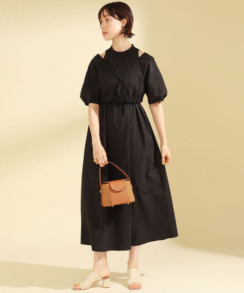 Ray BEAMS(レイビームス)の「Ray BEAMS / ショルダー スリット ワンピース(ワンピース・レディース・イエロー系その他5/ブラック・1/0)」の7枚目の写真