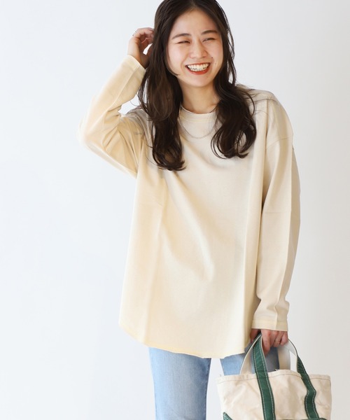 JOURNAL STANDARD relume(ジャーナルスタンダード レリューム)の「ナシジジャージーステッチロングスリーブTEE(Tシャツ/カットソー・レディース・ホワイト/チャコールグレー/ベージュ・FREE)」の2枚目の写真