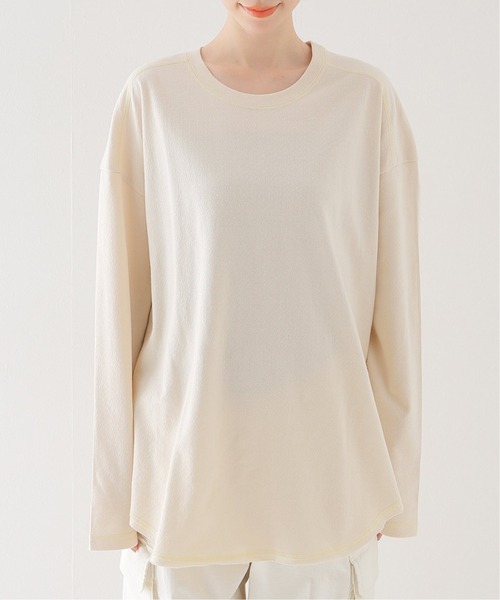 JOURNAL STANDARD relume(ジャーナルスタンダード レリューム)の「ナシジジャージーステッチロングスリーブTEE(Tシャツ/カットソー・レディース・ホワイト/チャコールグレー/ベージュ・FREE)」の6枚目の写真