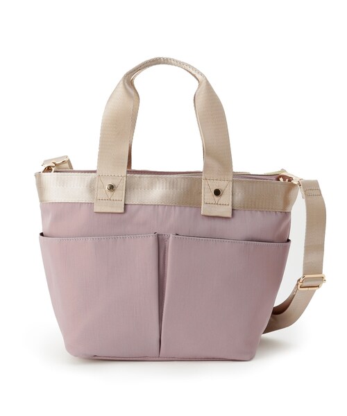 DRESKIP（ドレスキップ）の「◆【撥水/大きめ収納ポケット4つ】2WAYショルダー付きトート（トートバッグ・レディース・ブラック/ベージュ/パープル系4/ピンク系・00）」の4枚目の写真