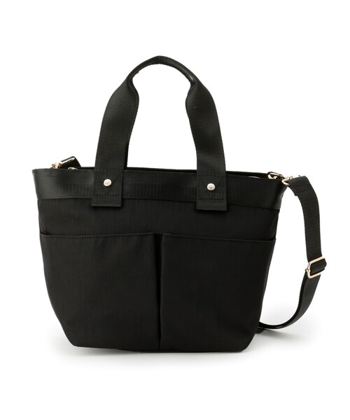 DRESKIP（ドレスキップ）の「◆【撥水/大きめ収納ポケット4つ】2WAYショルダー付きトート（トートバッグ・レディース・ブラック/ベージュ/パープル系4/ピンク系・00）」の2枚目の写真