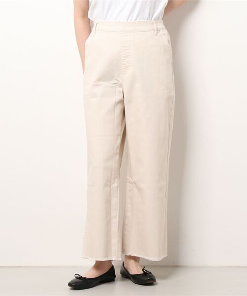 Live in comfort（リブインコンフォート）の「リブ　イン　コンフォート　はき心地もカラーもやわらかな　もちもちフリンジパンツ（デニムパンツ・レディース・アイボリー/グリーン系その他/ライトピンク/ライトブルー・6/8/9/7/10/5）」の6枚目の写真